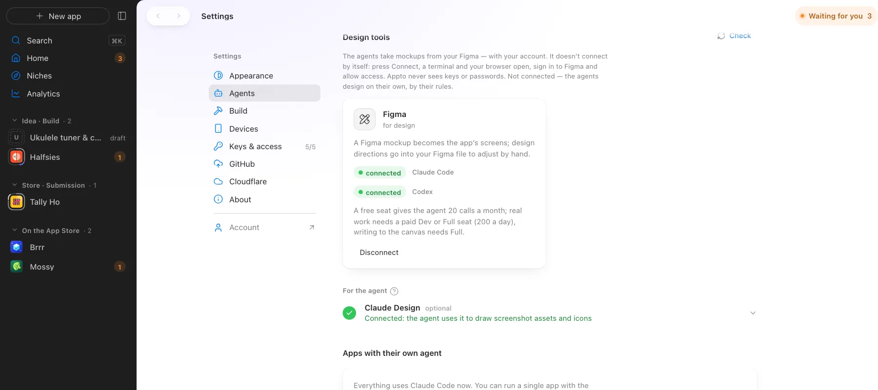 Figma connects to your agents with your own account