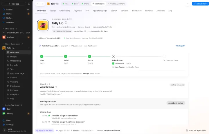Appto: App Store Connect and submission